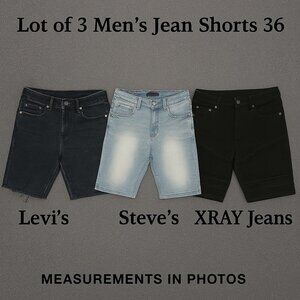 Lot of 3 Men’s Jean Shorts 36 | Levi’s XRAY Steve’s Raw‎ Hem Moto